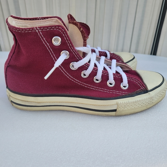 CONVERSE Vintage Red Chuck Taylor All Star Hi Top - Picture 5 of 9